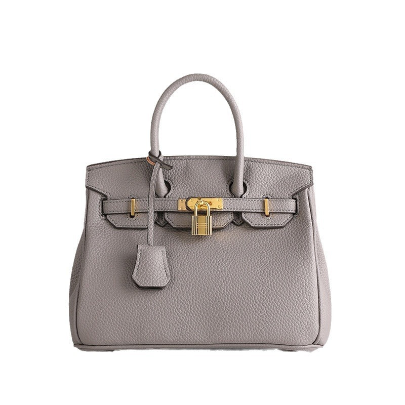 Pebbled platinum bag, high-quality women's bag, large-capacity tote bag, 2024 new one-shoulder cross-body Kelly bag